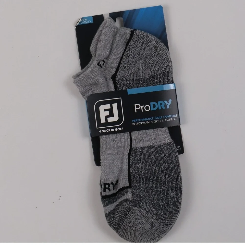 FootJoy ProDry Golf Socks Roll Tab Grey Heather Charcoal Mens 7-12 NWT